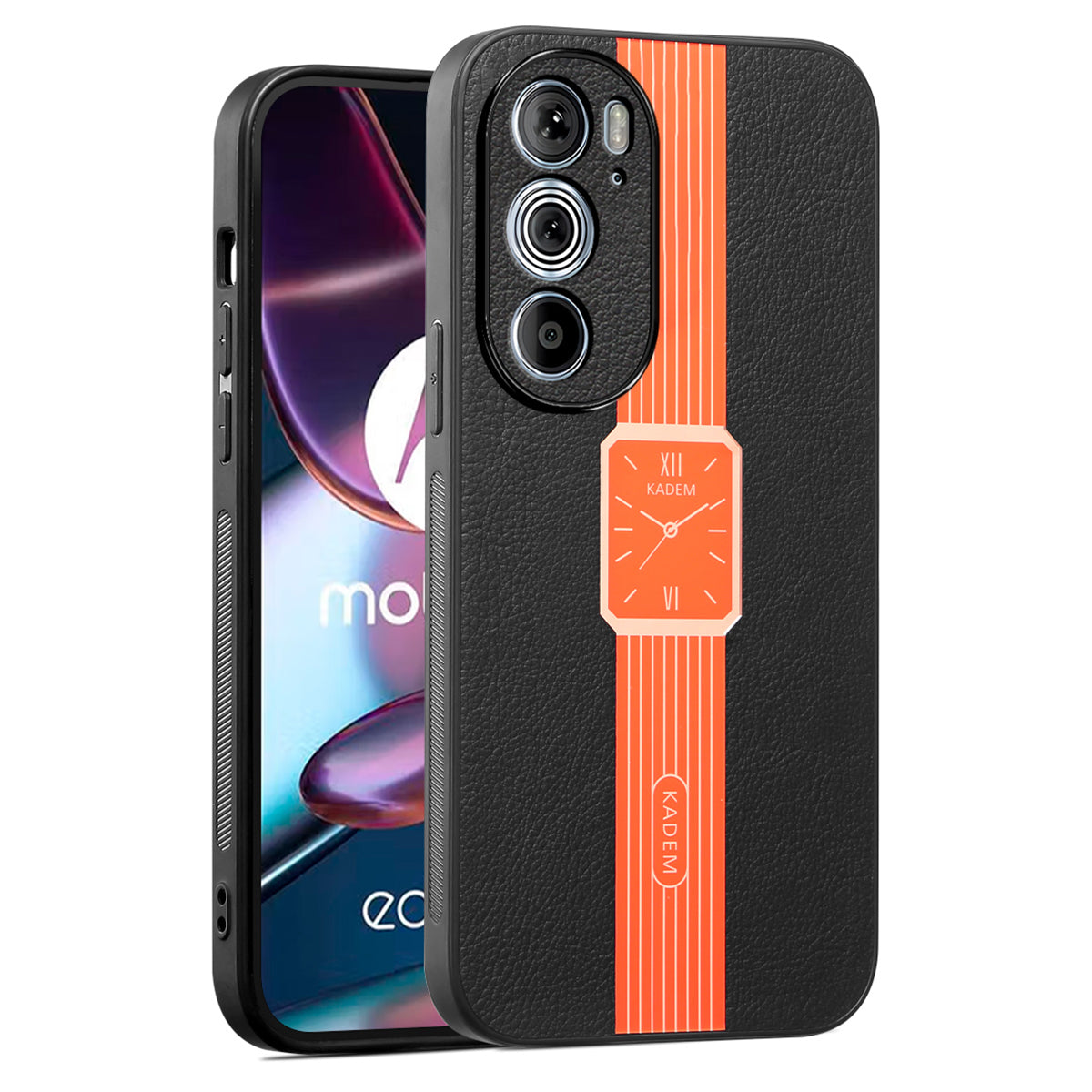 KADEM For Motorola Edge 30 Pro (Motorola Edge+ (2022)) Case PU+TPU+Acrylic Watch Pattern Smartphone Cover KADEM For Motorola Edge 30 Pro (Motorola Edge+ (2022)) Case PU+TPU+Acrylic Watch Pattern Smartphone Cover